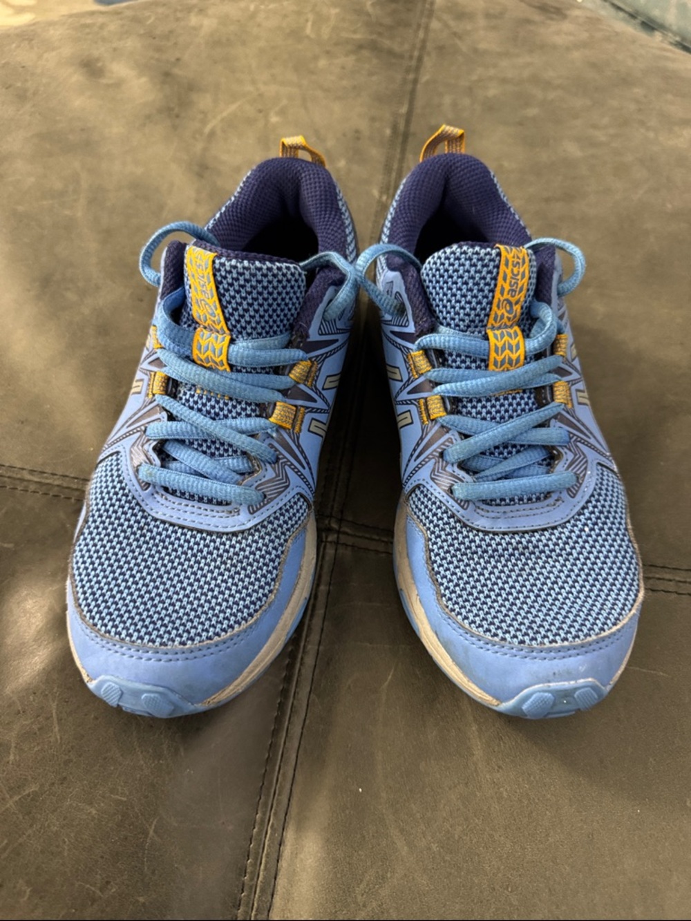 Asics Light Blue and Yellow Kids' Sneakers